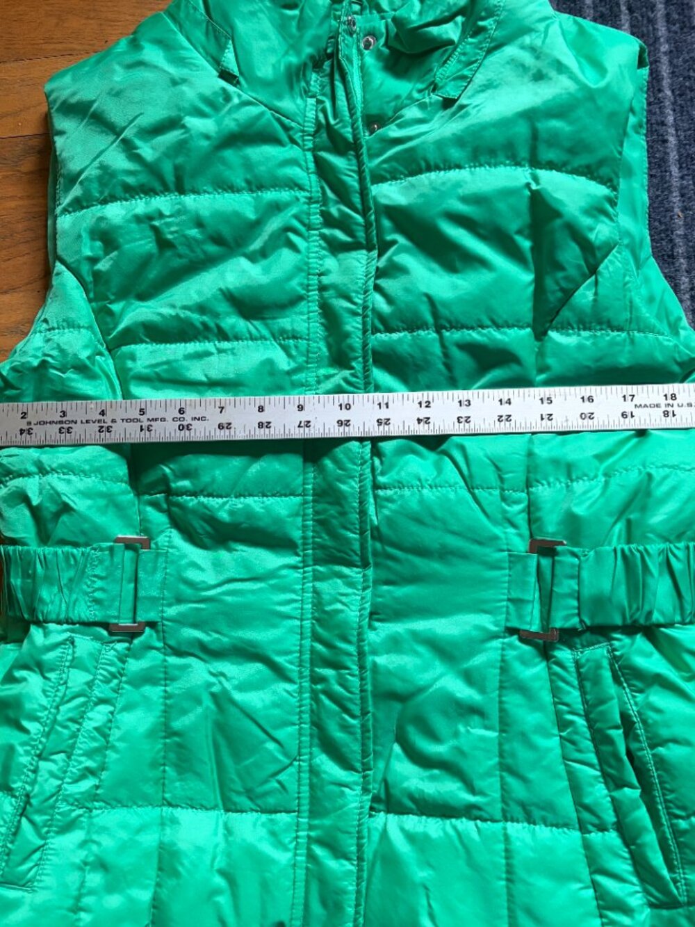 NY&Co. Puffer Vest Green Size Large Buckle Sides - Picture 7 of 7